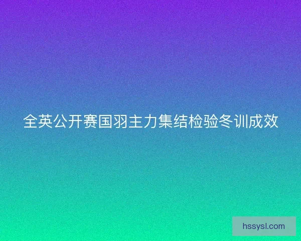 全英公开赛国羽主力集结检验冬训成效